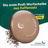 CoffeeBean - nachhaltige Frisbee-Scheibe aus Kaffeesatz & recyceltem Kunststoff – 175g